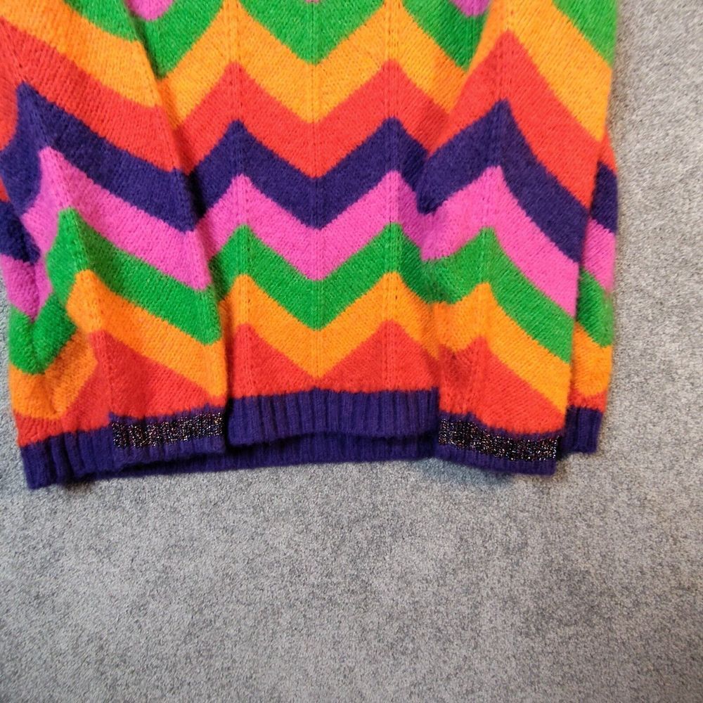 Q2 Womens Sweater Multicolor M Long Sleeve Crew Neck Pullover Chunky Knit - Picture 7 of 10